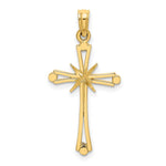Load image into Gallery viewer, 14K Yellow Gold Diamond-cut With X Center On Cross Charm Pendant
