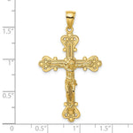 Load image into Gallery viewer, 14K Yellow Gold Engraved Crucifix Charm Pendant
