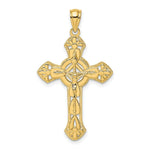Load image into Gallery viewer, 14K Yellow Gold Textured Crucifix With Arrow Charm Pendant
