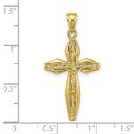 Load image into Gallery viewer, 14K Yellow Gold 2-D &amp; Polished Crucifix Charm Pendant
