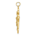 Load image into Gallery viewer, 14K Yellow Gold 2-D Crucifix With SPADE TIPS Charm Pendant
