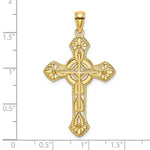 Load image into Gallery viewer, 14K Yellow Gold 2-D &amp; Cut-Out Cross With ARROW Charm Pendant
