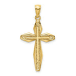 Load image into Gallery viewer, 14K Yellow Gold 2-D &amp; Textured Cross Charm Pendant

