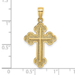 Load image into Gallery viewer, 14K Yellow Gold 2-D Cross With Spade Ends Charm Pendant
