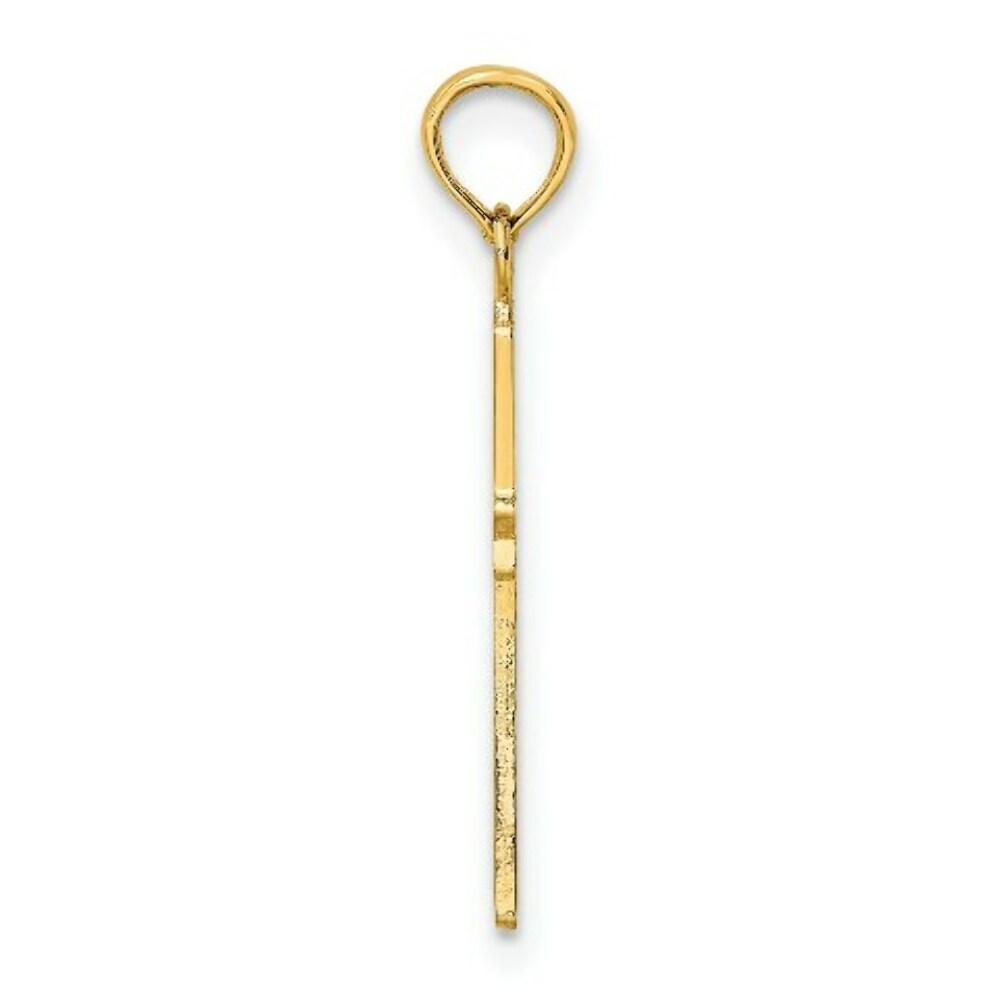 14K Yellow Gold Polished Cross Charm Pendant