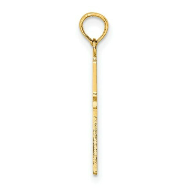 14K Yellow Gold Polished Cross Charm Pendant