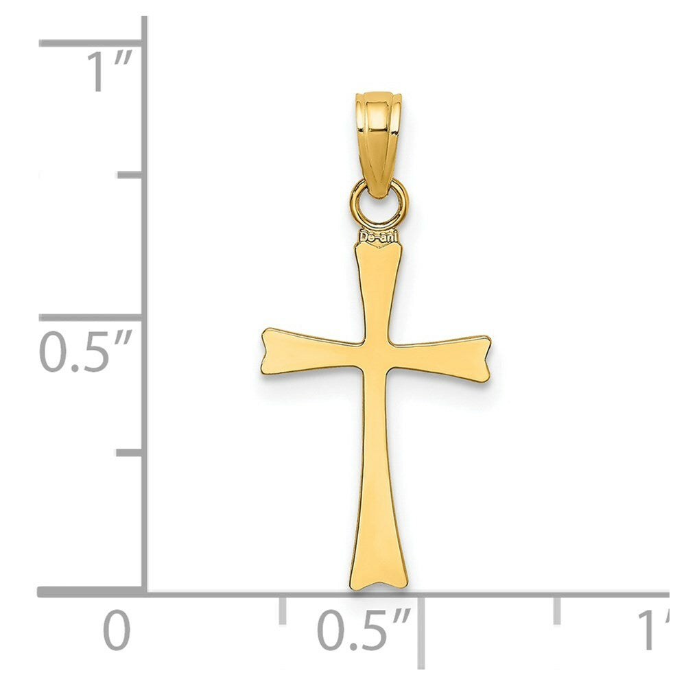 14K Yellow Gold Polished Cross Charm Pendant