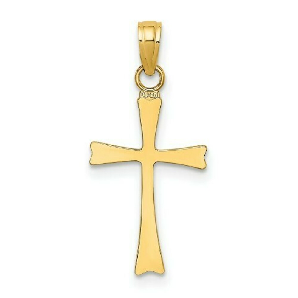 14K Yellow Gold Polished Cross Charm Pendant