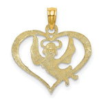 Load image into Gallery viewer, 14K Yellow Gold Polished Angel In Heart Charm Pendant
