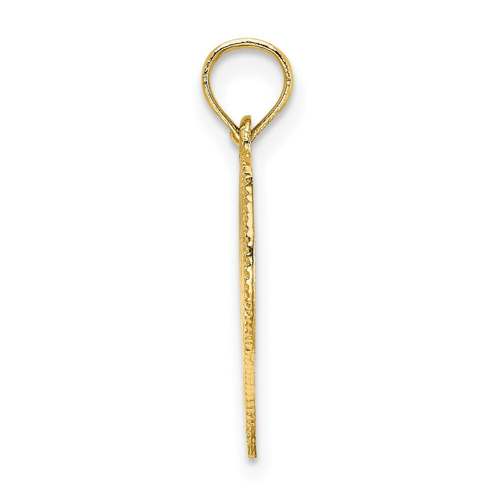 14K Yellow Gold Polished Angel In Heart Charm Pendant
