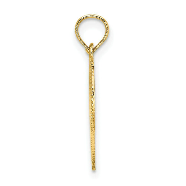 14K Yellow Gold Polished Angel In Heart Charm Pendant
