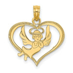 Load image into Gallery viewer, 14K Yellow Gold Polished Angel In Heart Charm Pendant
