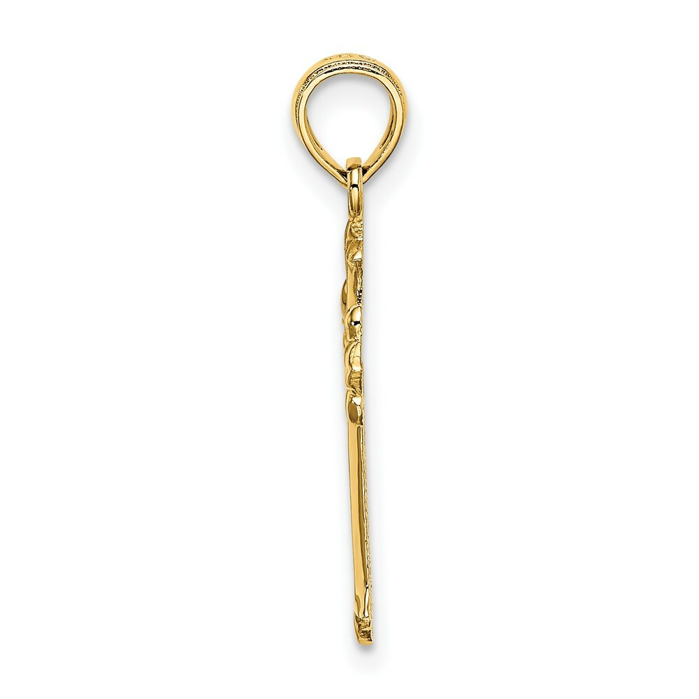 14K Yellow Gold CUT-OUT Cross Charm Pendant