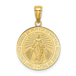 Load image into Gallery viewer, 14K Yellow Gold Polished and Satin Miraculous Medal Charm Pendant
