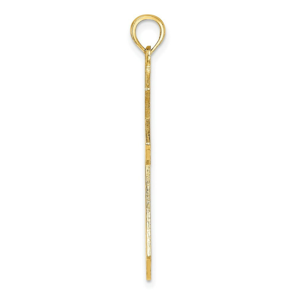 14K Yellow Gold Filigree Cross Charm Pendant