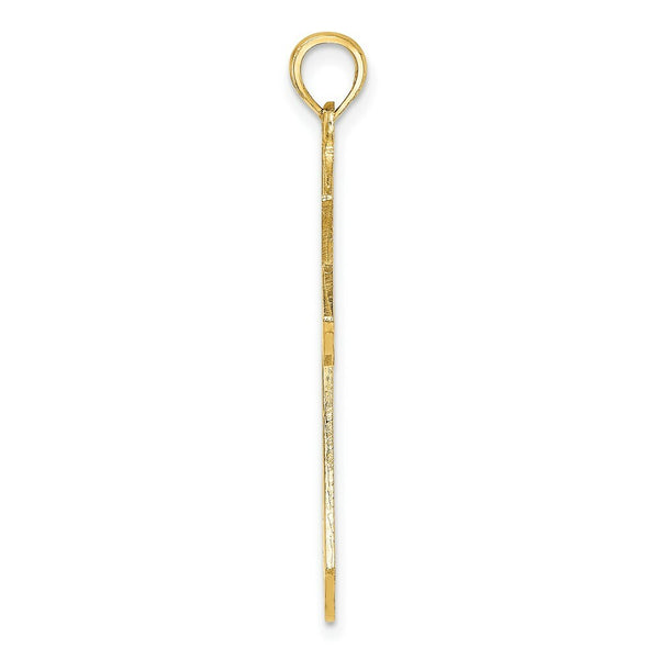 14K Yellow Gold Filigree Cross Charm Pendant