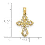 Load image into Gallery viewer, 14K Yellow Gold Cut-Out Fancy Cross Charm Pendant
