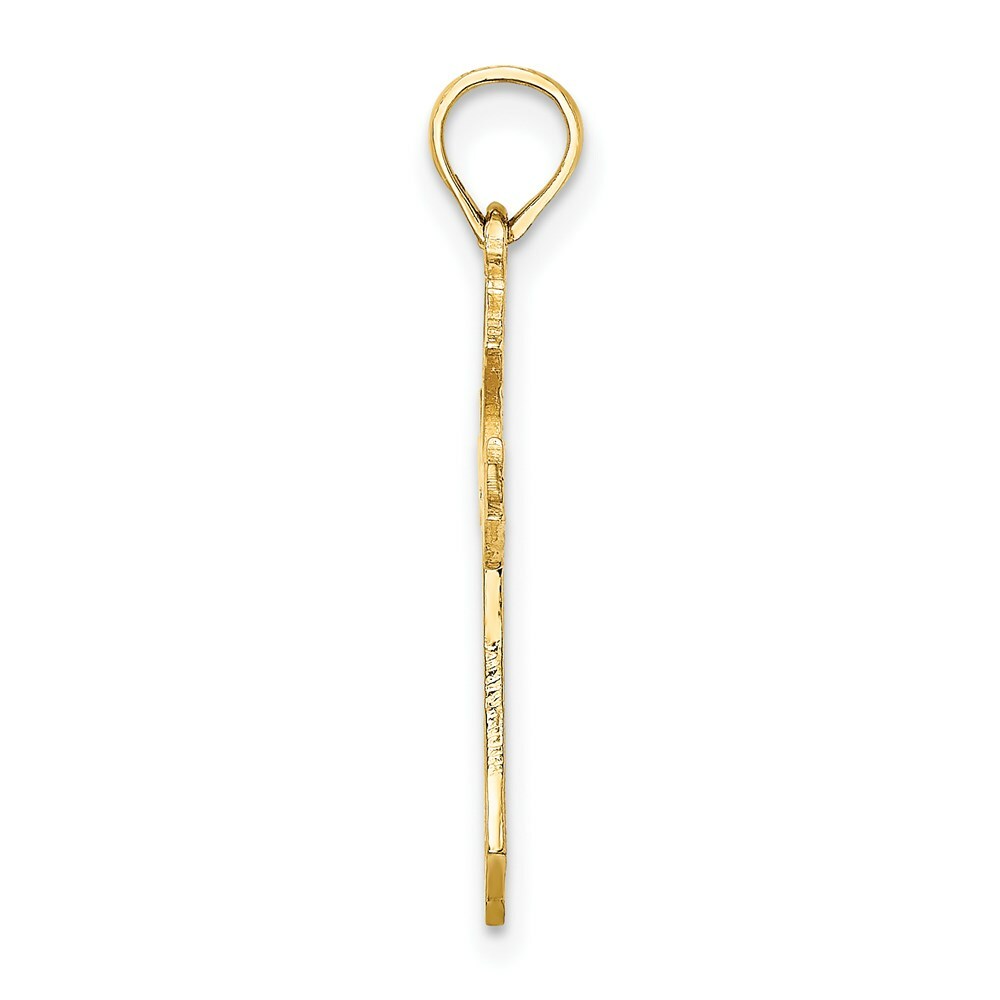 14K Yellow Gold Filigree Cross Charm Pendant