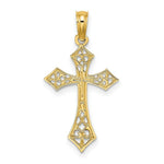 Load image into Gallery viewer, 14K Yellow Gold Filigree Cross Charm Pendant
