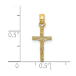 Load image into Gallery viewer, 14K Yellow Gold 2-D Mini Crucifix Charm Pendant
