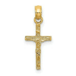Load image into Gallery viewer, 14K Yellow Gold 2-D Mini Crucifix Charm Pendant
