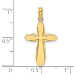 Load image into Gallery viewer, 14K Yellow Gold Solid &amp; Beaded Cross Charm Pendant
