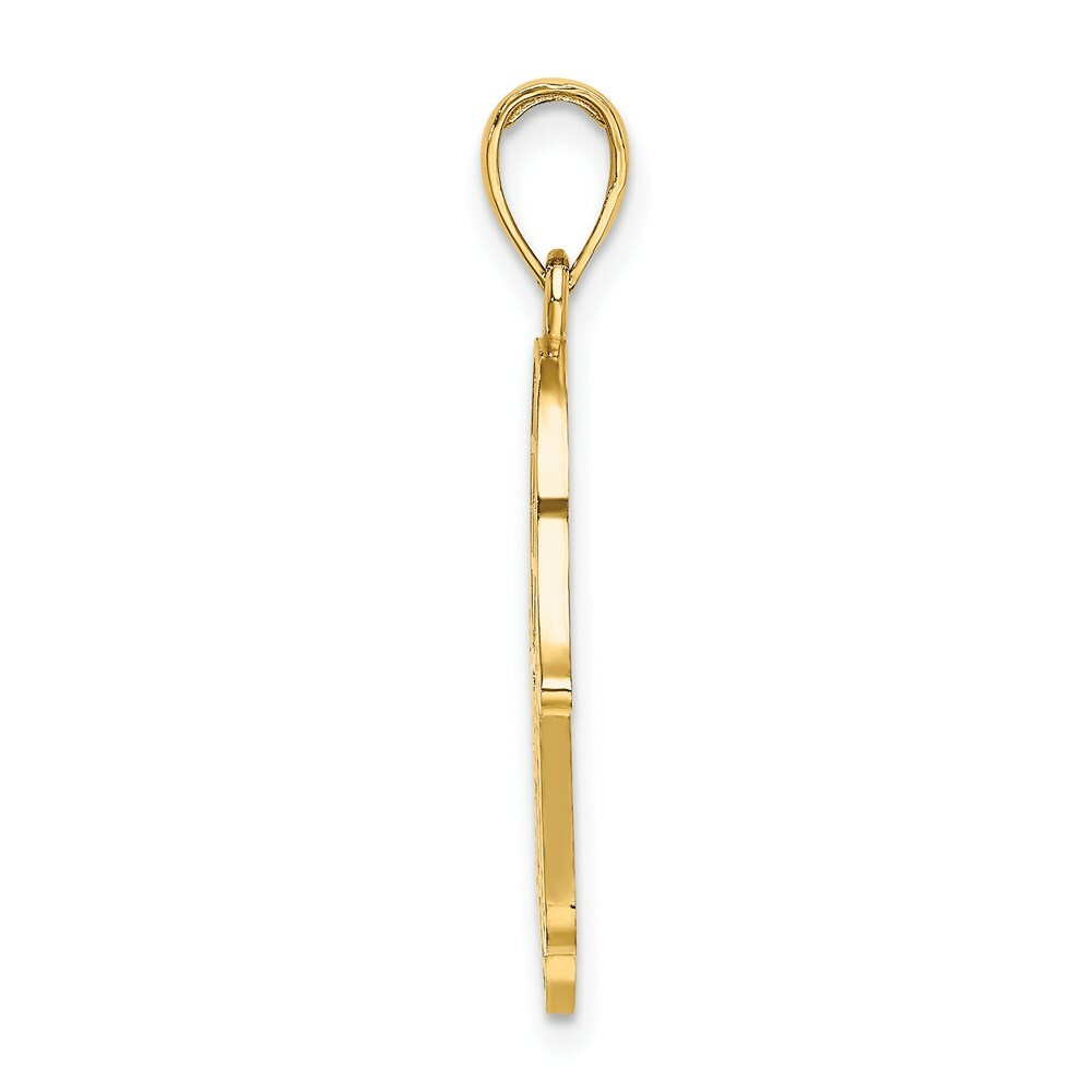 14K Yellow Gold Jewish Hand Of God With Star Of David Charm Pendant