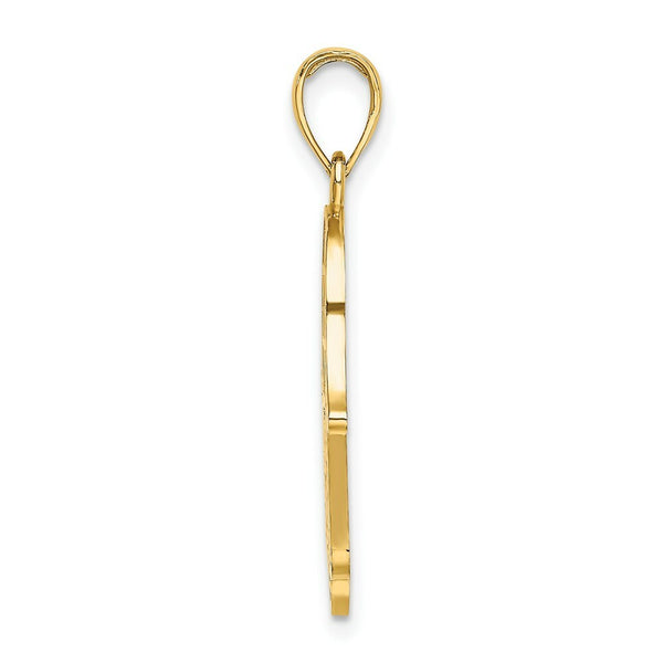 14K Yellow Gold Jewish Hand Of God With Star Of David Charm Pendant