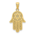 Load image into Gallery viewer, 14K Yellow Gold Jewish Hand Of God With Star Of David Charm Pendant
