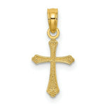 Load image into Gallery viewer, 14K Yellow Gold Textured Mini Cross Charm Pendant
