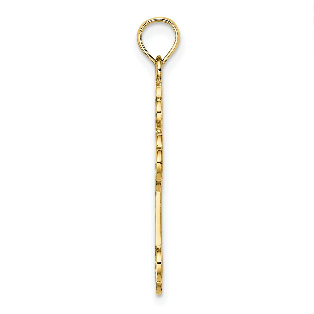 14K Yellow Gold Cut-Out Design Cross Charm Pendant