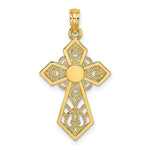 Load image into Gallery viewer, 14K Yellow Gold Polished and Lace Cross Charm Pendant
