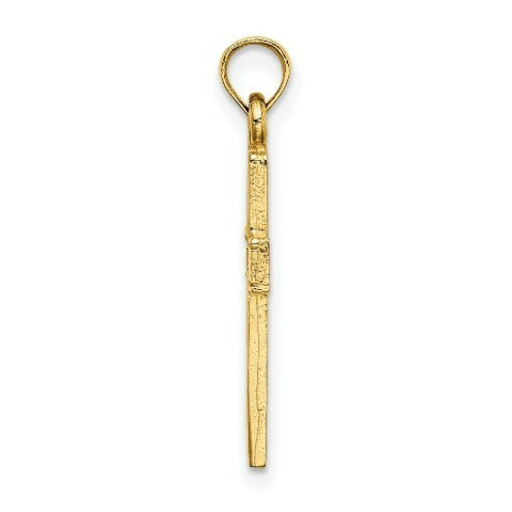 14K Yellow Gold Polished and Cut-Out Cross Charm Pendant