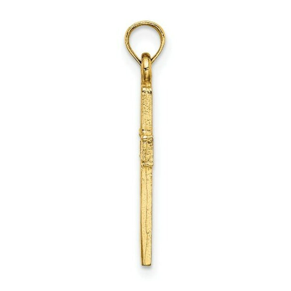 14K Yellow Gold Polished and Cut-Out Cross Charm Pendant