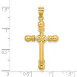 Load image into Gallery viewer, 14K Yellow Gold Polished Cylinder Cross Charm Pendant
