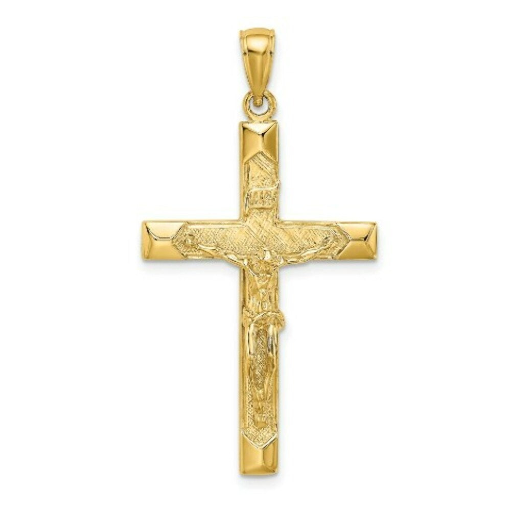 14K Yellow Gold Crucifix Charm Pendant