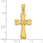 Load image into Gallery viewer, 14K Yellow Gold Polished Cross With X &amp; Heart Charm Pendant
