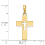 Load image into Gallery viewer, 14K Yellow Gold Polished and Cut-Out Cross Charm Pendant
