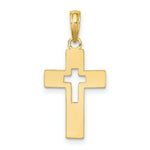 Load image into Gallery viewer, 14K Yellow Gold Polished and Cut-Out Cross Charm Pendant
