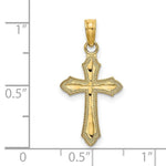 Load image into Gallery viewer, 14K Yellow Gold Diamond-cut With Beaded Edge Cross Charm Pendant

