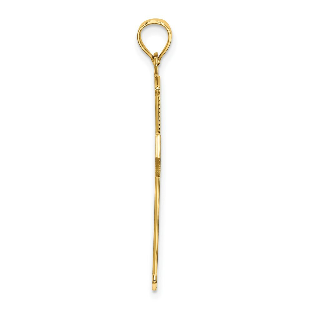 14K Yellow Gold ARROW TIP Cross With Cross ACCENTS Charm Pendant
