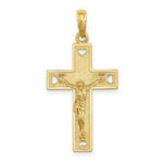 Load image into Gallery viewer, 14K Yellow Gold Cut-Out Heart I Love JESUS Crucifix Charm Pendant
