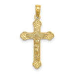 Load image into Gallery viewer, 14K Yellow Gold INRI Crucifix With SCROLL TIPS Charm Pendant
