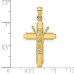 Load image into Gallery viewer, 14K Yellow Gold Polished With Beaded Edge Crucifix Charm Pendant
