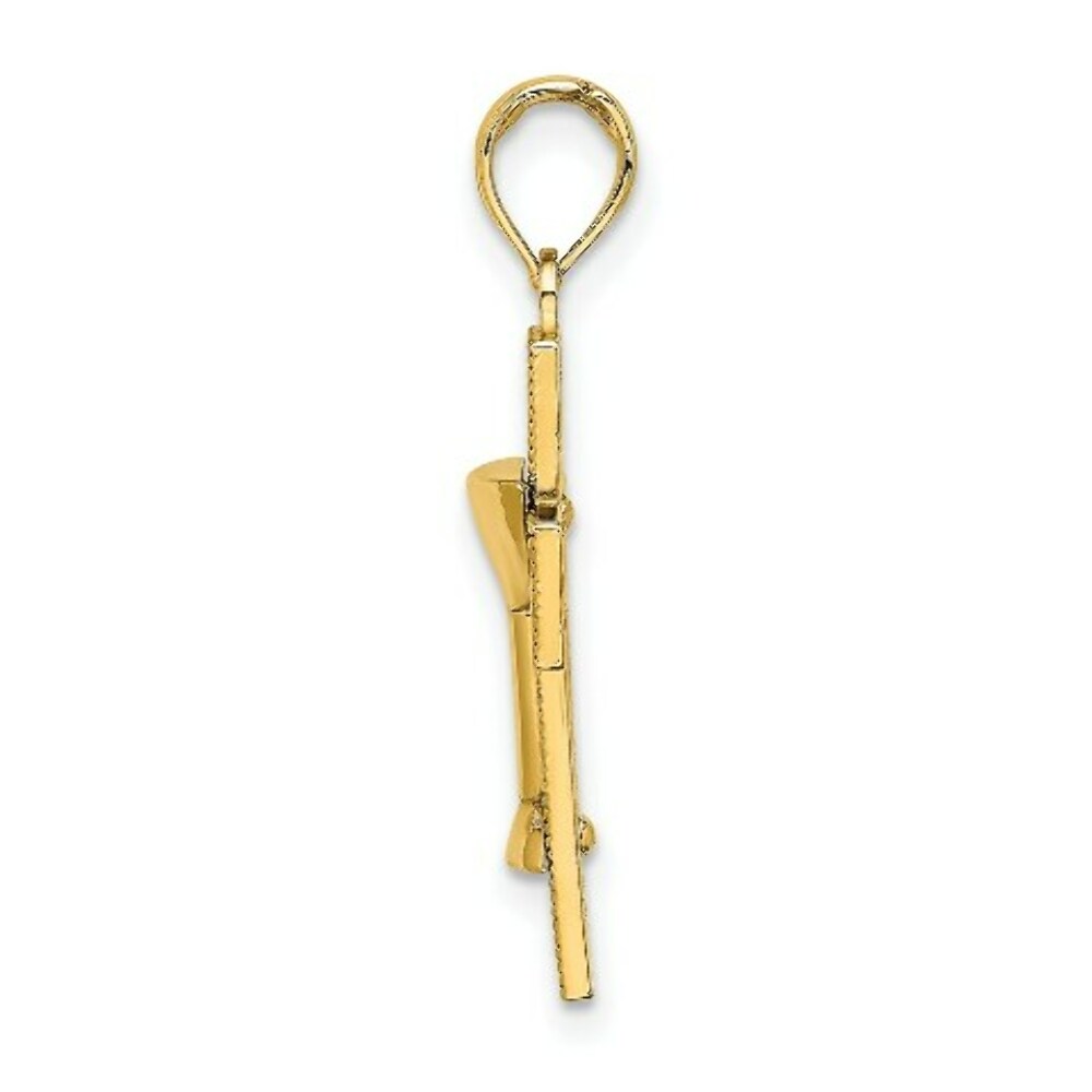 14K Yellow Gold Polished Cross With COMMUNION CUP Charm Pendant