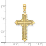 Load image into Gallery viewer, 14K Yellow Gold With Lace Border Cross Charm Pendant
