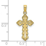 Load image into Gallery viewer, 14K Yellow Gold SCALLOPED Cross With CUT-OUT CENTER Charm Pendant
