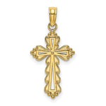 Load image into Gallery viewer, 14K Yellow Gold SCALLOPED Cross With CUT-OUT CENTER Charm Pendant
