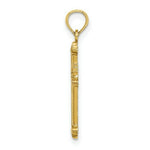 Load image into Gallery viewer, 14K Yellow Gold Textured Leaves On Edges Cross Charm Pendant
