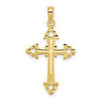 Load image into Gallery viewer, 14K Yellow Gold Diamond-cut With Arrow Cross Charm Pendant
